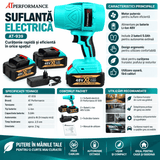 Suflantă Electrică Portabilă 48V AT Performance AT-939 Tiffany Blue  cu 2 Baterii Li-Ion 5.0Ah și Încărcător