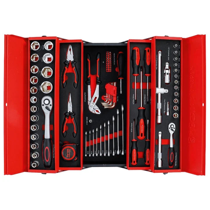 Trusă Scule 85 Piese AT PERFORMANCE®, Cutie Metalică, Uz Hobby